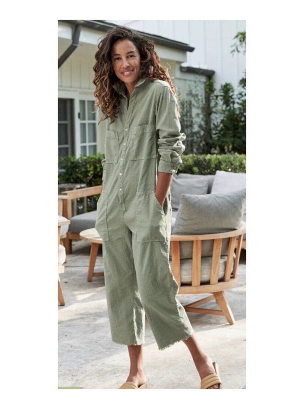 Frank & Eileen Northern Ireland Jumpsuit in Army Green